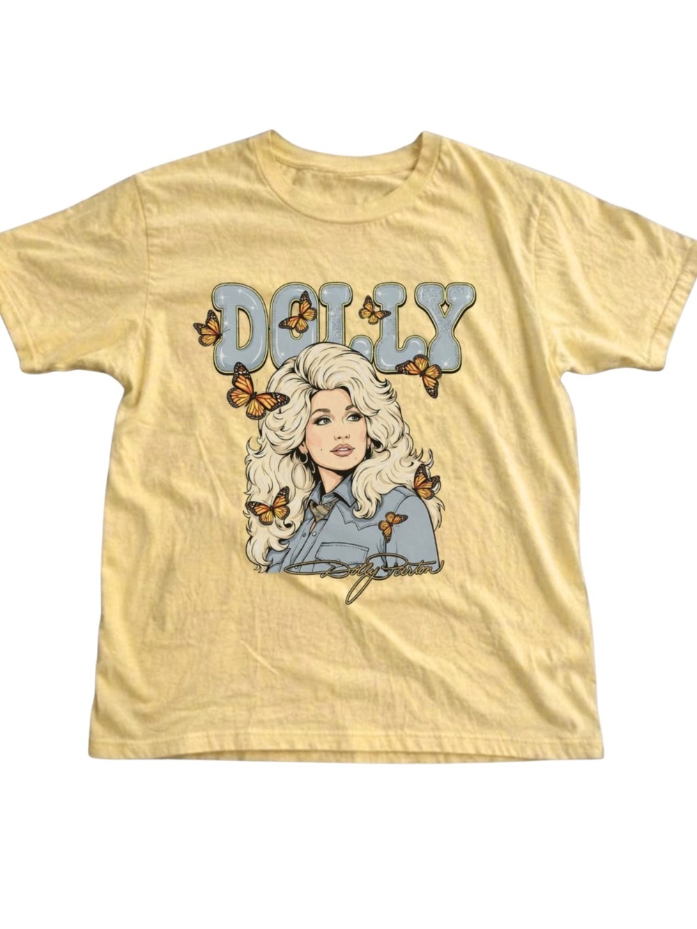 Gildan Yellow Graphic T-Shirt with Dolly Design